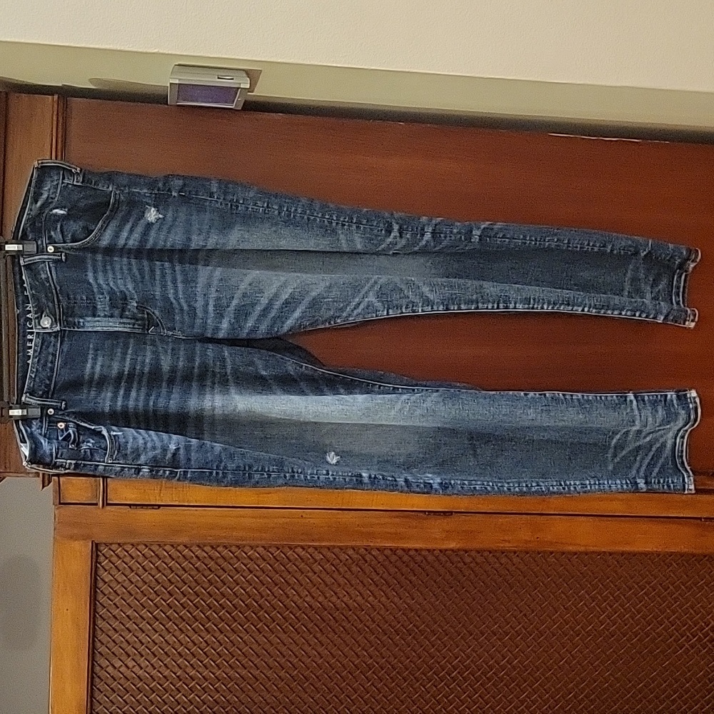 American Eagle Outfitters Men's Straight Jeans - Dark Blue
